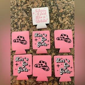 Set of Let’s Go Girls Bachelorette Koozies - set of 7